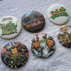 6 Teenage Mutant Ninja Turtles TMNT Hot Button Pin Back Cartoon Animation Sewers